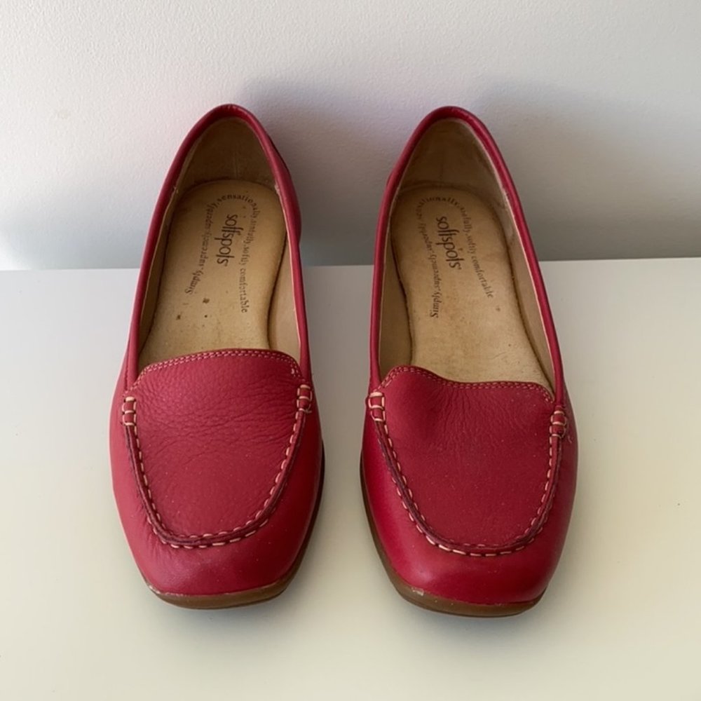 Softspots Red Leather Loafer Size 8.5